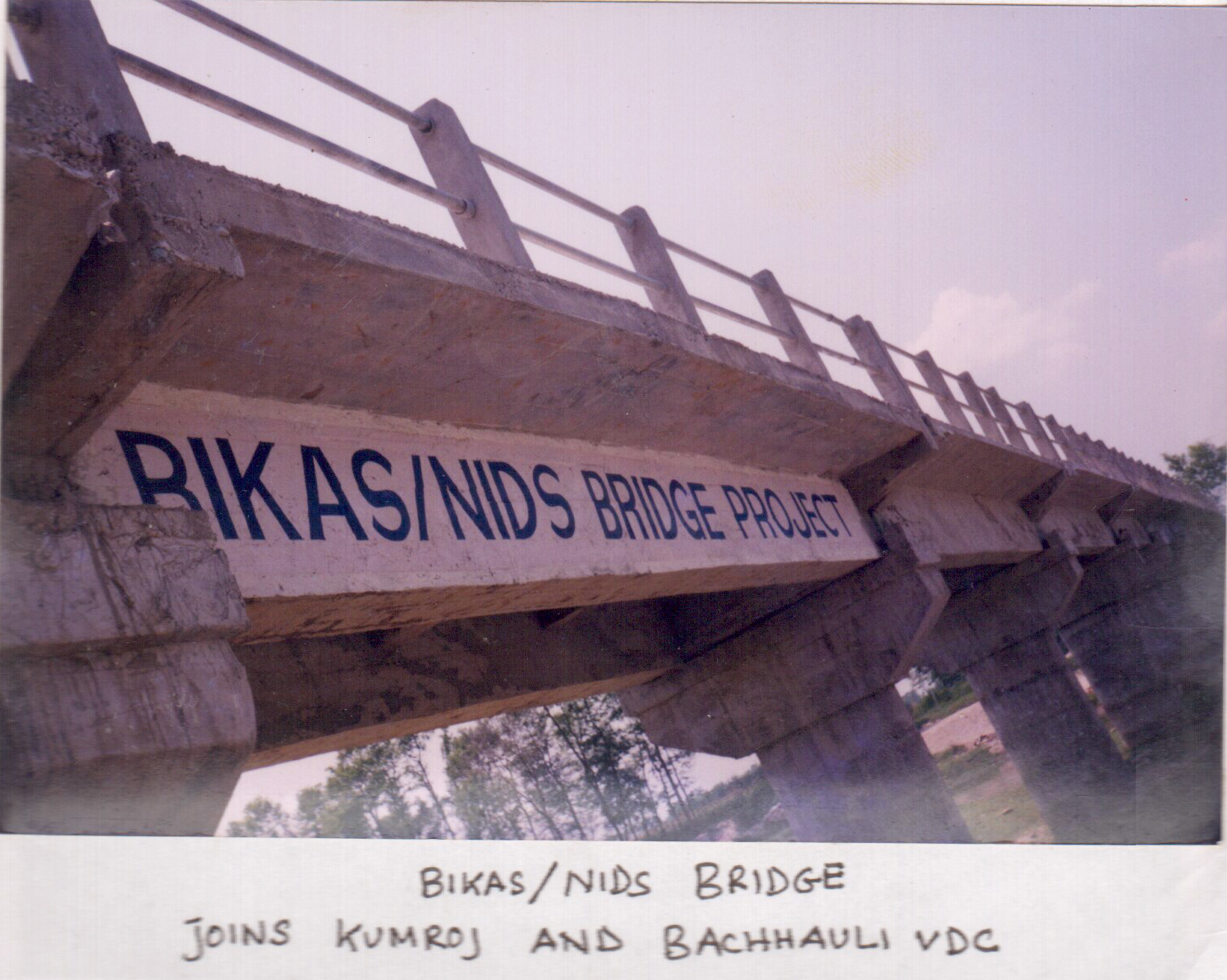 The completed Bikas NIDS bridge connecting two communities