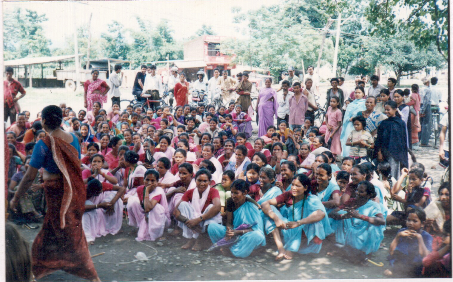 A large gathering of women participating in a NIDS program